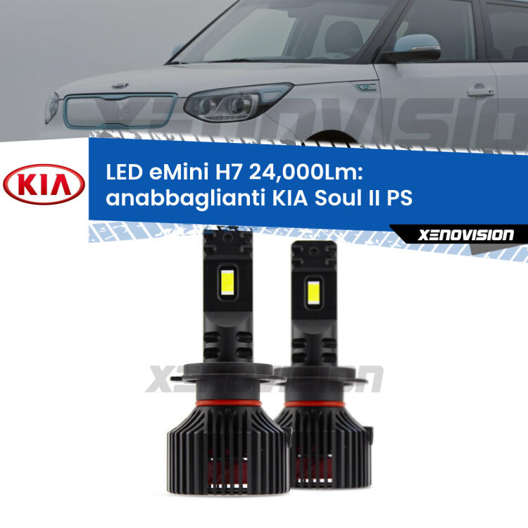 <strong>Kit LED anabbaglianti per KIA Soul II</strong> PS a parabola doppia. </strong>Include due lampade Canbus H7 Brightstar da 24,000 Lumen. Qualità Massima.