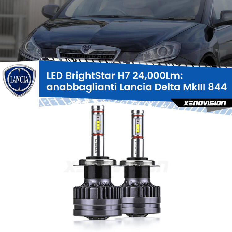 <strong>Kit LED anabbaglianti per Lancia Delta MkIII</strong> 844 2008 - 2014. </strong>Include due lampade Canbus H7 Brightstar da 24,000 Lumen. Qualità Massima.