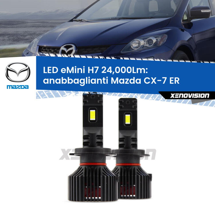 <strong>Kit LED anabbaglianti per Mazda CX-7</strong> ER 2006 - 2014. </strong>Include due lampade Canbus H7 Brightstar da 24,000 Lumen. Qualità Massima.