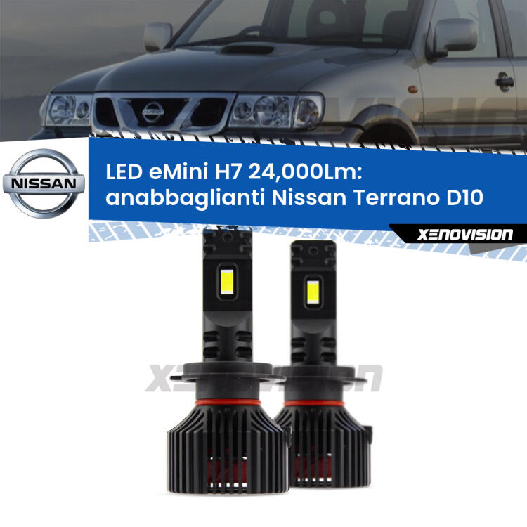 <strong>Kit LED anabbaglianti per Nissan Terrano</strong> D10 2013 in poi. </strong>Include due lampade Canbus H7 Brightstar da 24,000 Lumen. Qualità Massima.