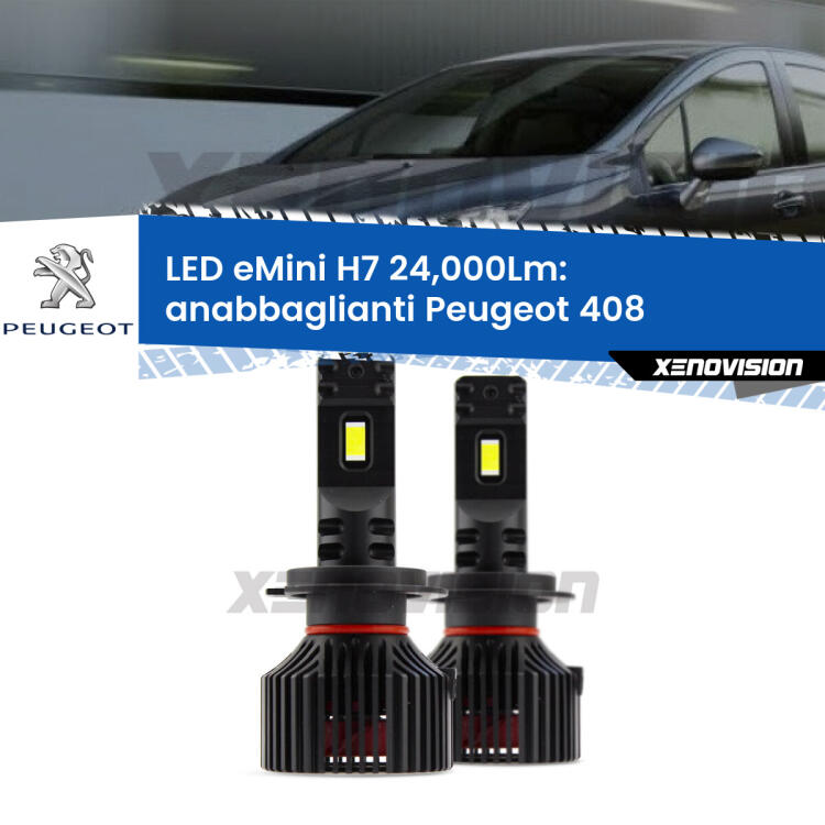 <strong>Kit LED anabbaglianti per Peugeot 408</strong>  2010 in poi. </strong>Include due lampade Canbus H7 Brightstar da 24,000 Lumen. Qualità Massima.