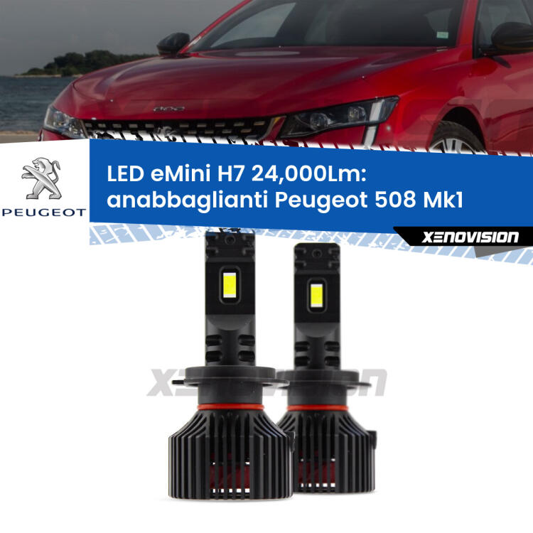 <strong>Kit LED anabbaglianti per Peugeot 508</strong> Mk1 2010 - 2017. </strong>Include due lampade Canbus H7 Brightstar da 24,000 Lumen. Qualità Massima.