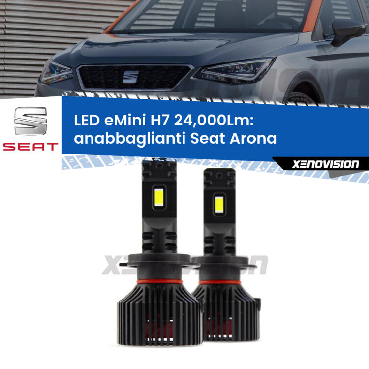 <strong>Kit LED anabbaglianti per Seat Arona</strong>  2017 in poi. </strong>Include due lampade Canbus H7 Brightstar da 24,000 Lumen. Qualità Massima.