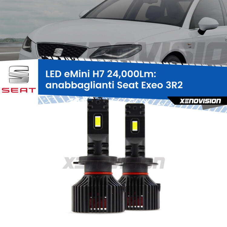<strong>Kit LED anabbaglianti per Seat Exeo</strong> 3R2 2008 - 2013. </strong>Include due lampade Canbus H7 Brightstar da 24,000 Lumen. Qualità Massima.