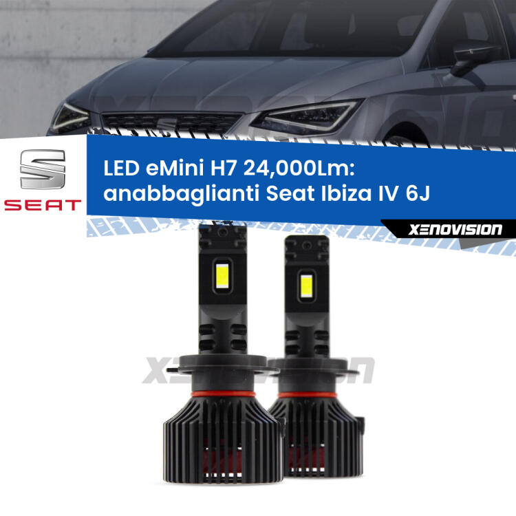 <strong>Kit LED anabbaglianti per Seat Ibiza IV</strong> 6J a parabola doppia. </strong>Include due lampade Canbus H7 Brightstar da 24,000 Lumen. Qualità Massima.