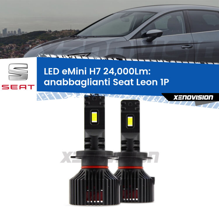 <strong>Kit LED anabbaglianti per Seat Leon</strong> 1P 2005 - 2012. </strong>Include due lampade Canbus H7 Brightstar da 24,000 Lumen. Qualità Massima.