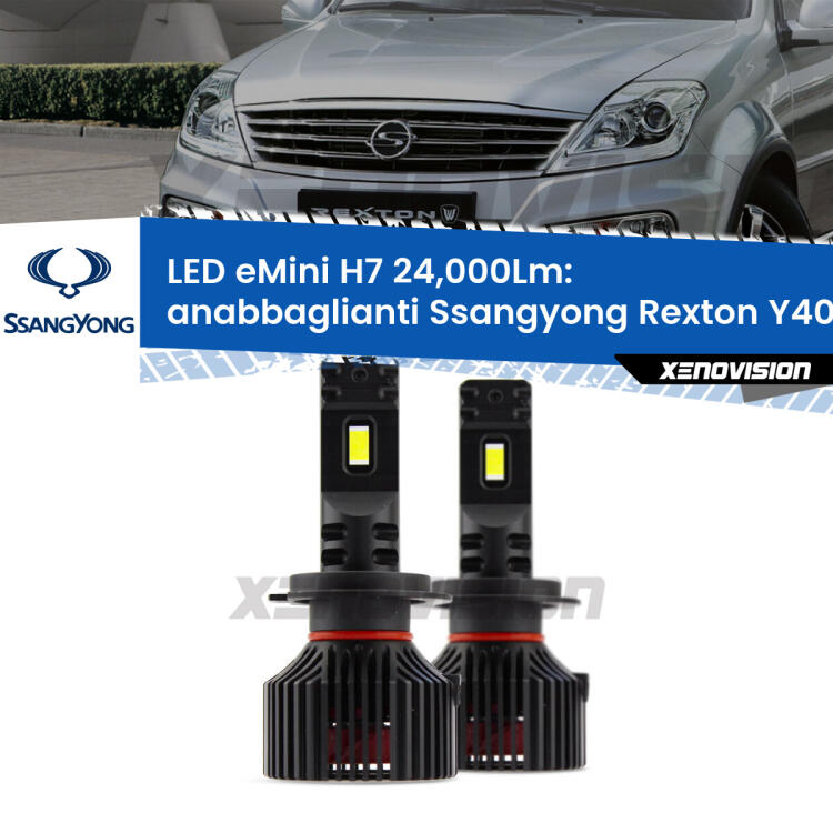 <strong>Kit LED anabbaglianti per Ssangyong Rexton</strong> Y400 2017 in poi. </strong>Include due lampade Canbus H7 Brightstar da 24,000 Lumen. Qualità Massima.