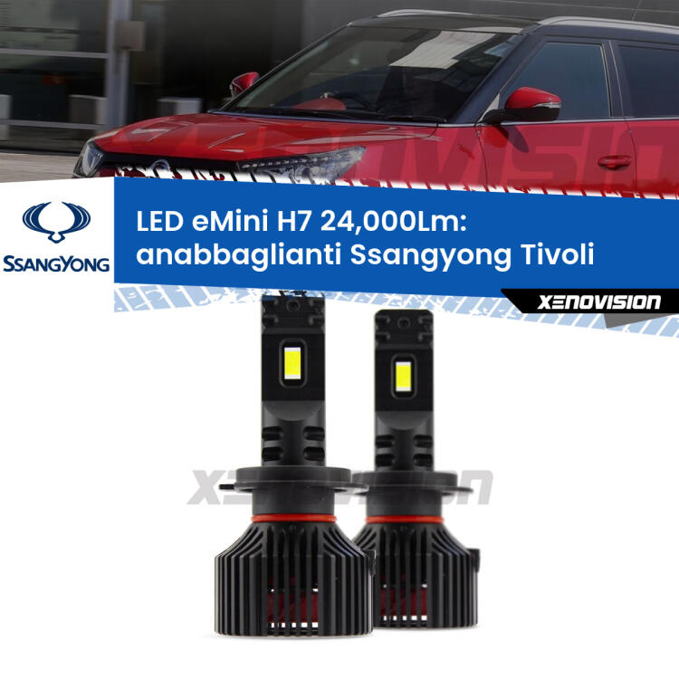 <strong>Kit LED anabbaglianti per Ssangyong Tivoli</strong>  2015 in poi. </strong>Include due lampade Canbus H7 Brightstar da 24,000 Lumen. Qualità Massima.