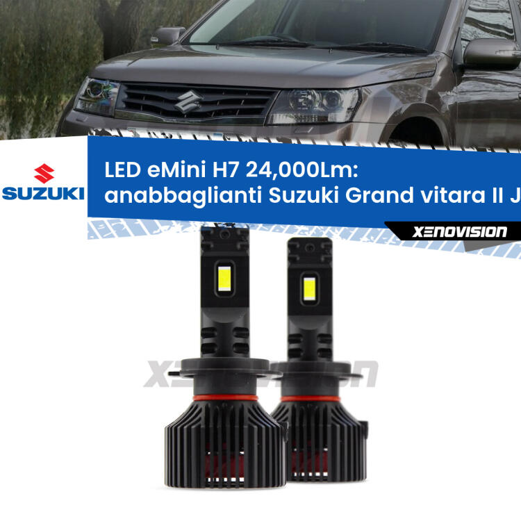 <strong>Kit LED anabbaglianti per Suzuki Grand vitara II</strong> JT, TE, TD a parabola doppia. </strong>Include due lampade Canbus H7 Brightstar da 24,000 Lumen. Qualità Massima.