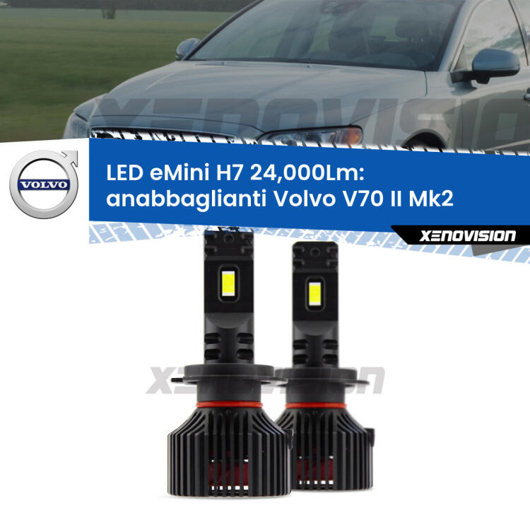 <strong>Kit LED anabbaglianti per Volvo V70 II</strong> Mk2 2000 - 2007. </strong>Include due lampade Canbus H7 Brightstar da 24,000 Lumen. Qualità Massima.