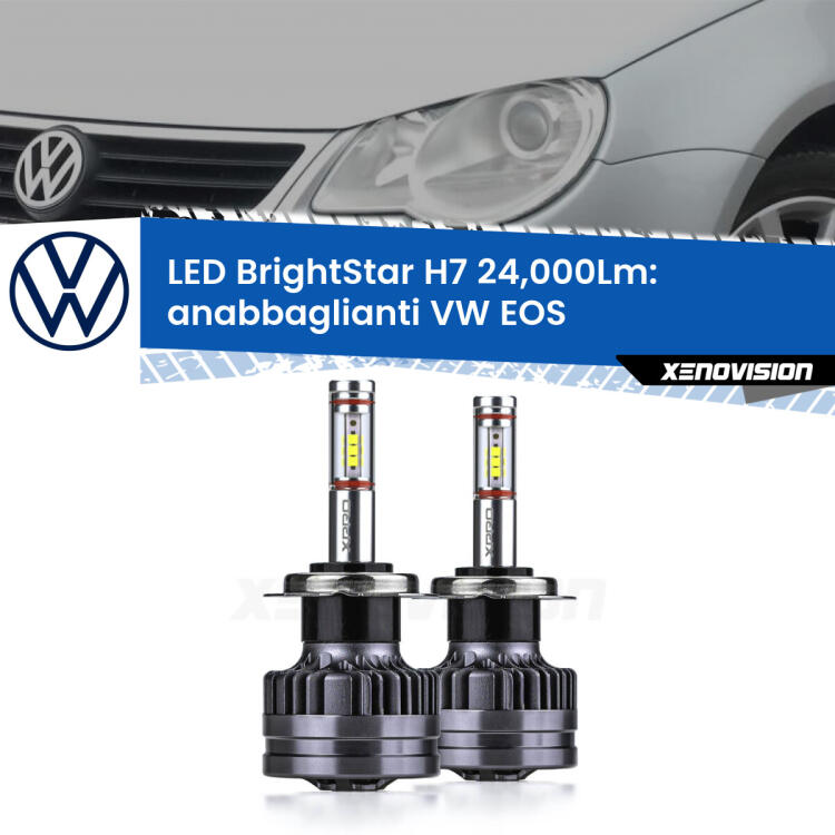 <strong>Kit LED anabbaglianti per VW Eos</strong>  2006 - 2010. </strong>Include due lampade Canbus H7 Brightstar da 24,000 Lumen. Qualità Massima.
