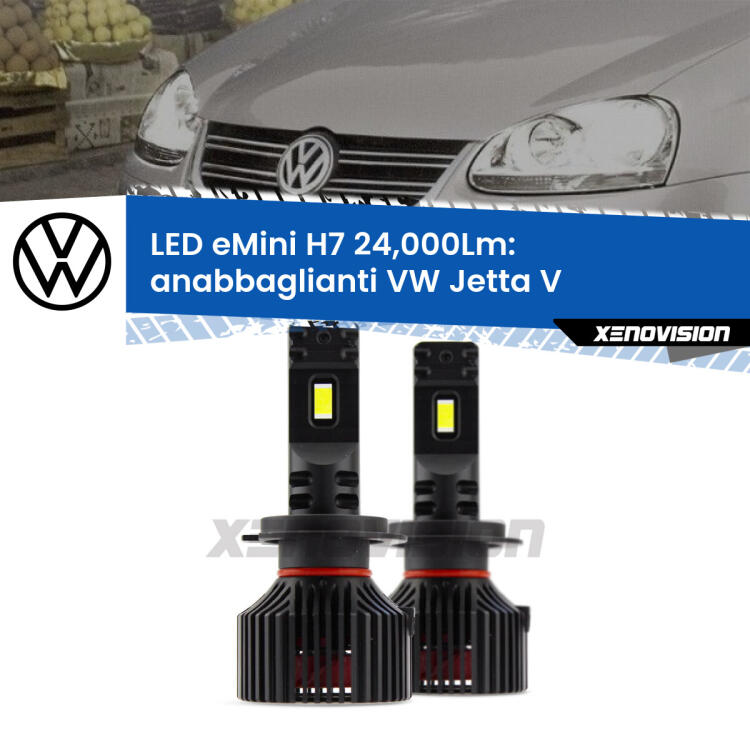 <strong>Kit LED anabbaglianti per VW Jetta</strong> V 2005 - 2010. </strong>Include due lampade Canbus H7 Brightstar da 24,000 Lumen. Qualità Massima.