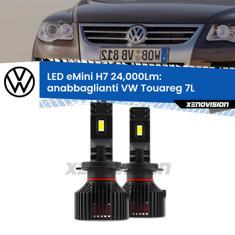 <strong>Kit LED anabbaglianti per VW Touareg</strong> 7L 2002 - 2010. </strong>Include due lampade Canbus H7 Brightstar da 24,000 Lumen. Qualità Massima.