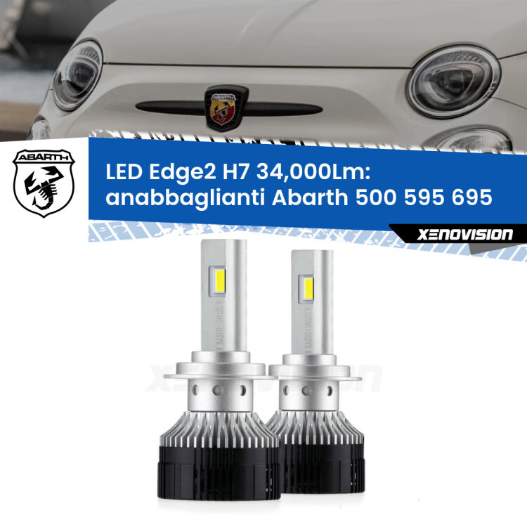 <strong>Kit anabbaglianti LED per Abarth 500 595 695</strong>  2008 - 2015.</strong>.Coppia lampade <strong>H7</strong> modello Edge v3.0 di Xenovision.