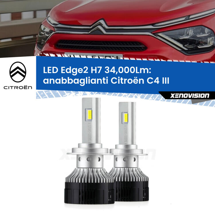 <strong>Kit anabbaglianti LED per Citroën C4</strong> III 2020 in poi.</strong>.Coppia lampade <strong>H7</strong> modello Edge v3.0 di Xenovision.