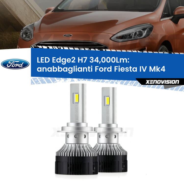 <strong>Kit anabbaglianti LED per Ford Fiesta</strong> Mk4 1995 - 1999.</strong>.Coppia lampade <strong>H7</strong> modello Edge v3.0 di Xenovision.