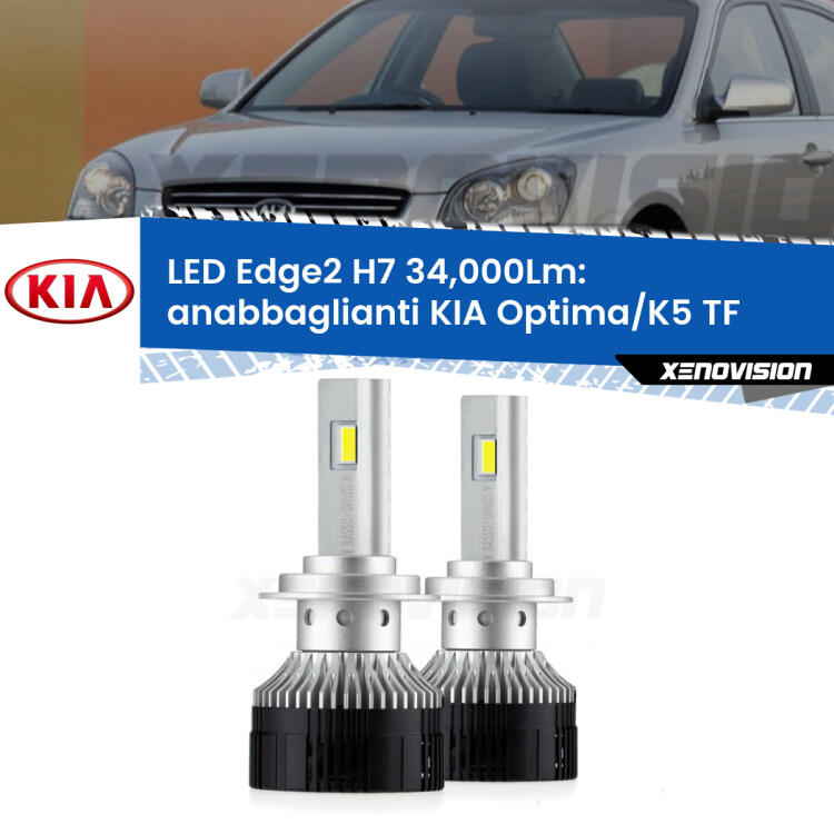 <strong>Kit anabbaglianti LED per KIA Optima/K5</strong> TF 2010 - 2014.</strong>.Coppia lampade <strong>H7</strong> modello Edge v3.0 di Xenovision.