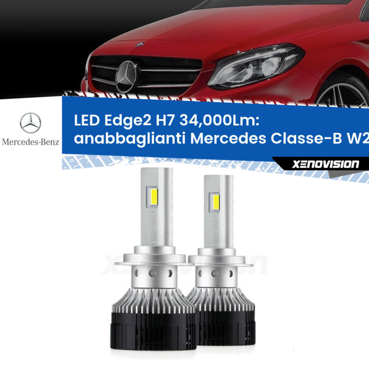 <strong>Kit anabbaglianti LED per Mercedes Classe-B</strong> W246, W242 2011 - 2018.</strong>.Coppia lampade <strong>H7</strong> modello Edge v3.0 di Xenovision.