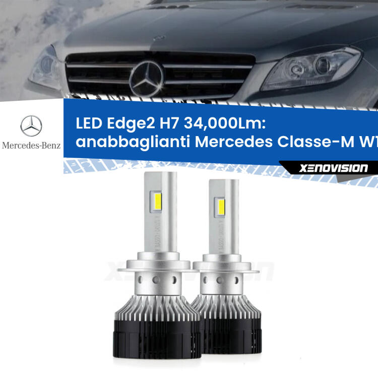 <strong>Kit anabbaglianti LED per Mercedes Classe-M</strong> W166 2011 - 2015.</strong>.Coppia lampade <strong>H7</strong> modello Edge v3.0 di Xenovision.