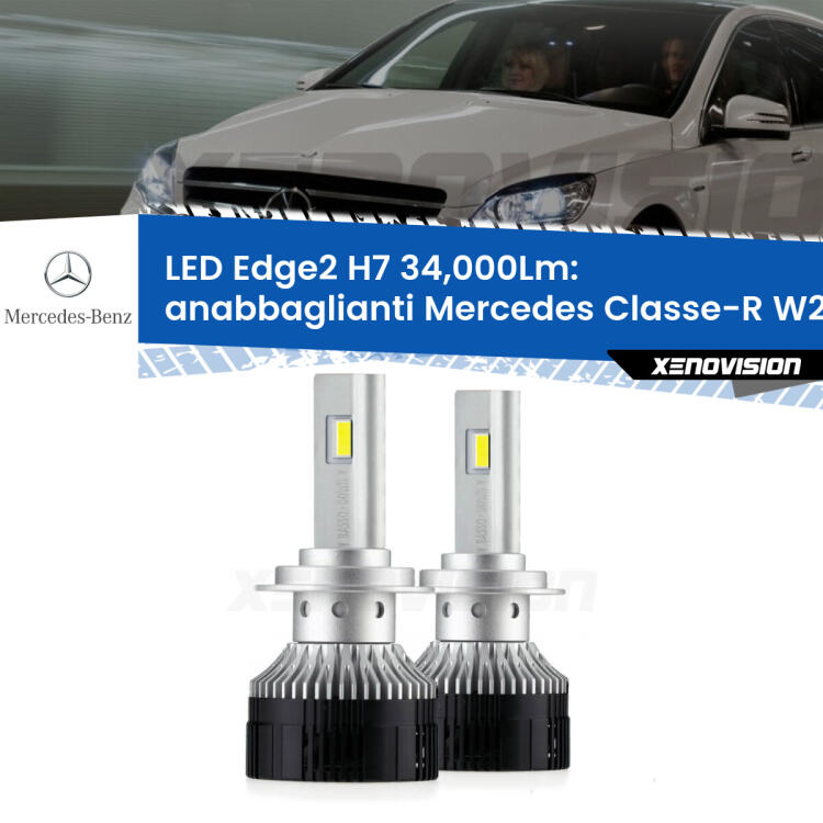 <strong>Kit anabbaglianti LED per Mercedes Classe-R</strong> W251, V251 2006 - 2014.</strong>.Coppia lampade <strong>H7</strong> modello Edge v3.0 di Xenovision.