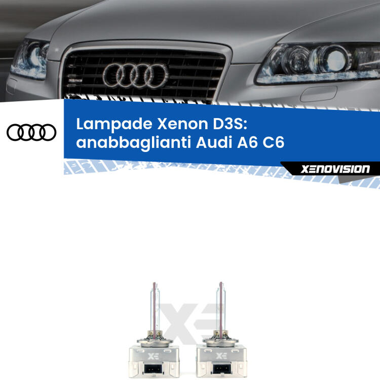 Le lampade Xenon di ricambio D3S Xenovision XT erogano più Lumen, durano di più e proiettano più lontano sui tuoi fari anabbaglianti Audi A6 C6 2009 - 2011