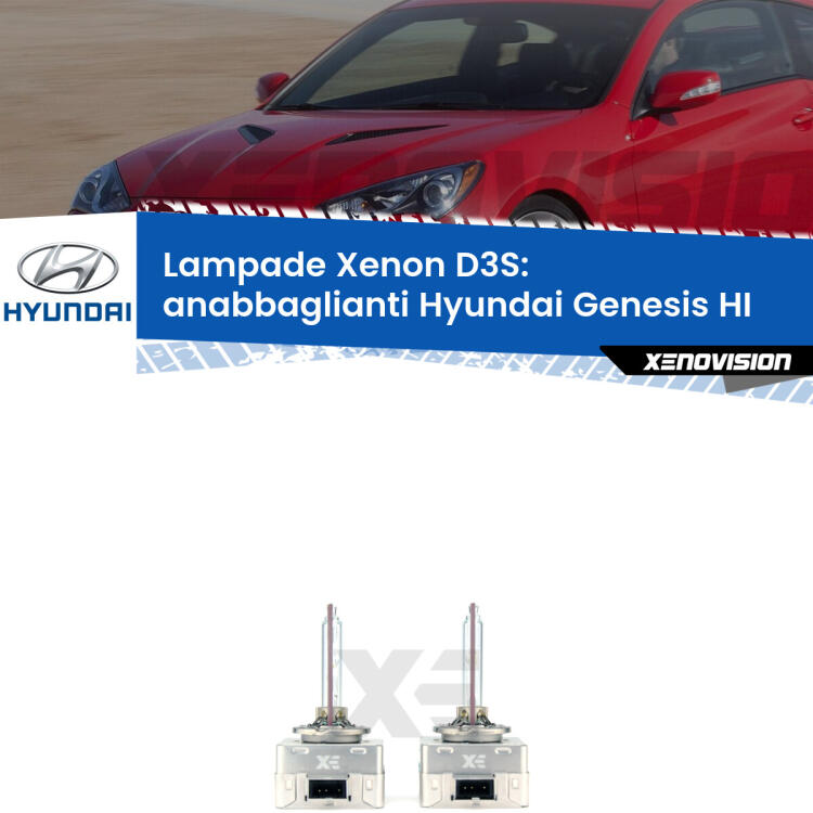 Le lampade Xenon di ricambio D3S Xenovision XT erogano più Lumen, durano di più e proiettano più lontano sui tuoi fari anabbaglianti Hyundai Genesis HI 2016 in poi