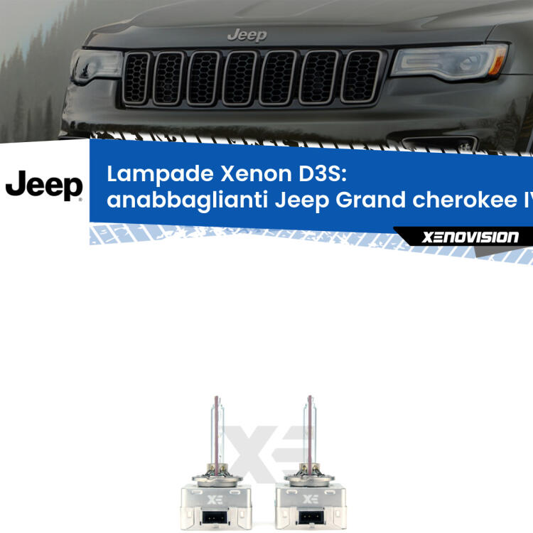 Le lampade Xenon di ricambio D3S Xenovision XT erogano più Lumen, durano di più e proiettano più lontano sui tuoi fari anabbaglianti Jeep Grand cherokee IV WK2 2014 - 2020