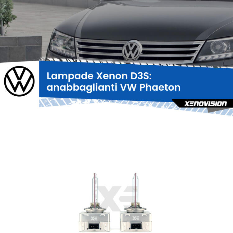 Le lampade Xenon di ricambio D3S Xenovision XT erogano più Lumen, durano di più e proiettano più lontano sui tuoi fari anabbaglianti VW Phaeton  2011 - 2016