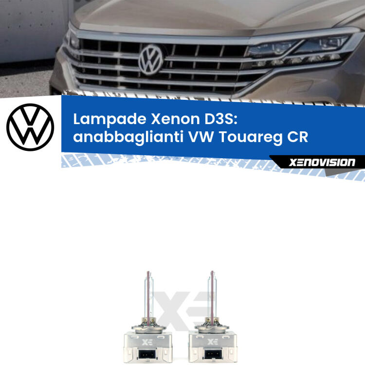 Le lampade Xenon di ricambio D3S Xenovision XT erogano più Lumen, durano di più e proiettano più lontano sui tuoi fari anabbaglianti VW Touareg CR con luci svolta