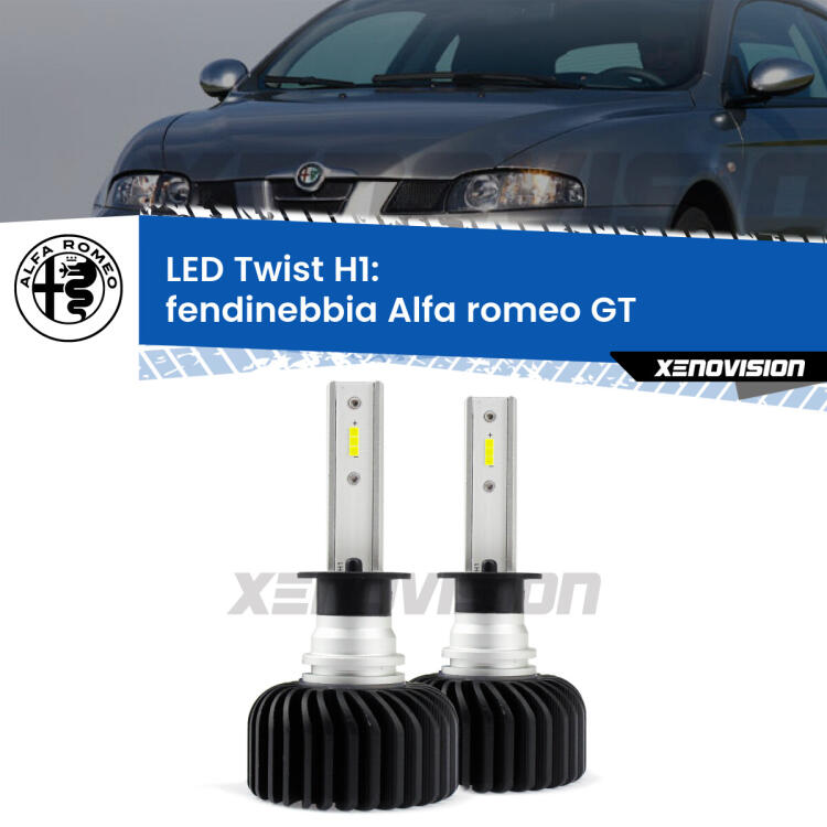 <strong>Kit fendinebbia LED</strong> H1 per <strong>Alfa romeo GT</strong>  2003 - 2010. Compatte, impermeabili, senza ventola: praticamente indistruttibili. Top Quality.