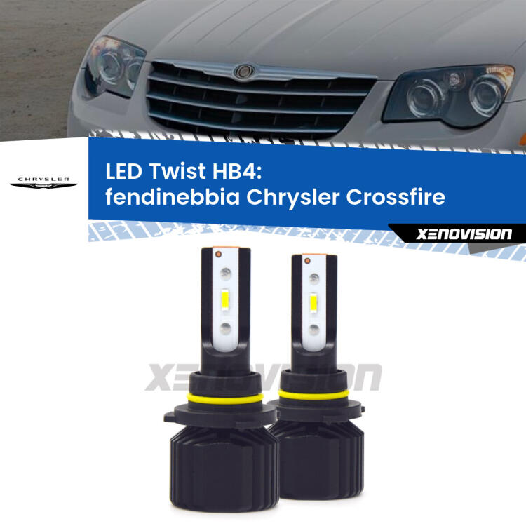 <strong>Kit fendinebbia LED</strong> HB4 per <strong>Chrysler Crossfire</strong>  2003 - 2007. Compatte, impermeabili, senza ventola: praticamente indistruttibili. Top Quality.