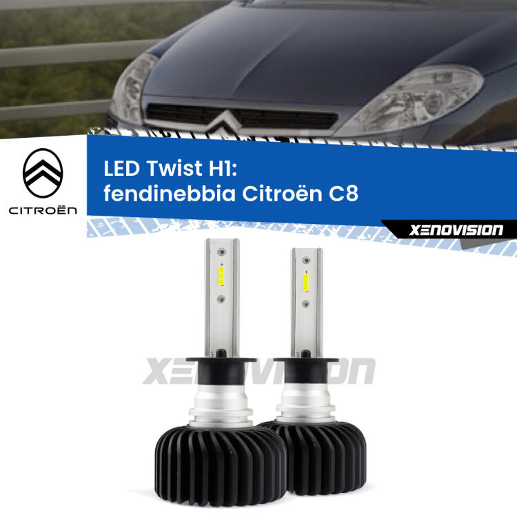 <strong>Kit fendinebbia LED</strong> H1 per <strong>Citroën C8</strong>  2002 - 2010. Compatte, impermeabili, senza ventola: praticamente indistruttibili. Top Quality.
