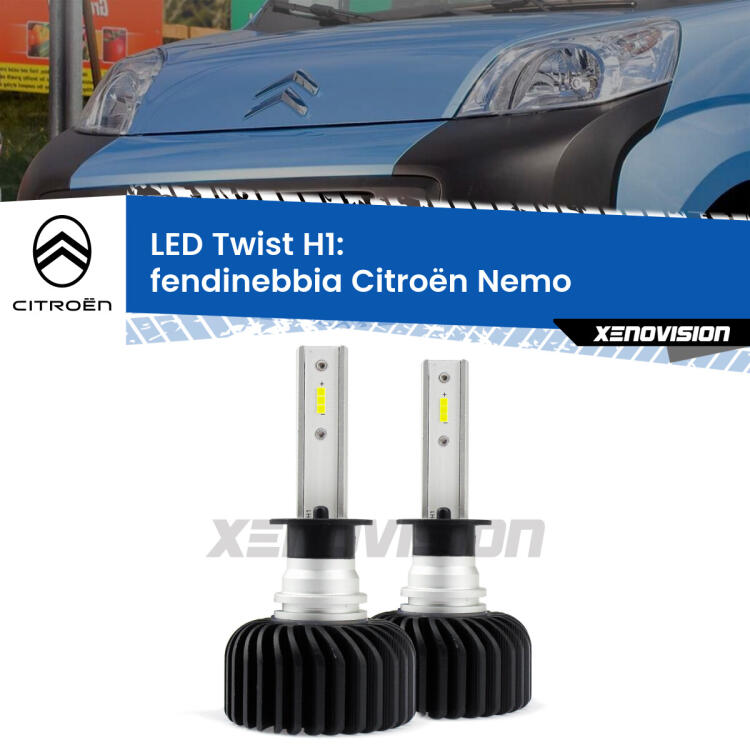 <strong>Kit fendinebbia LED</strong> H1 per <strong>Citroën Nemo</strong>  2008 in poi. Compatte, impermeabili, senza ventola: praticamente indistruttibili. Top Quality.