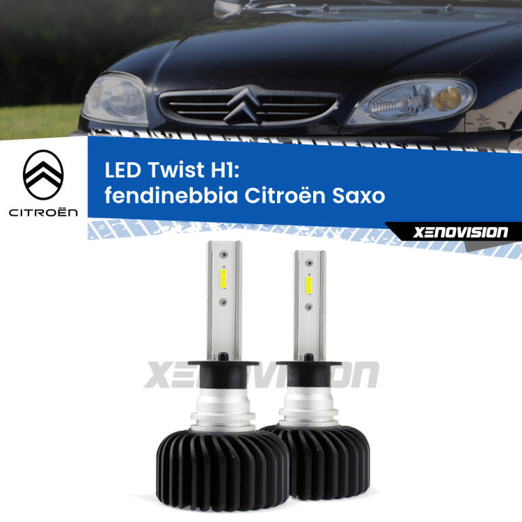 <strong>Kit fendinebbia LED</strong> H1 per <strong>Citroën Saxo</strong>  1996 - 2004. Compatte, impermeabili, senza ventola: praticamente indistruttibili. Top Quality.