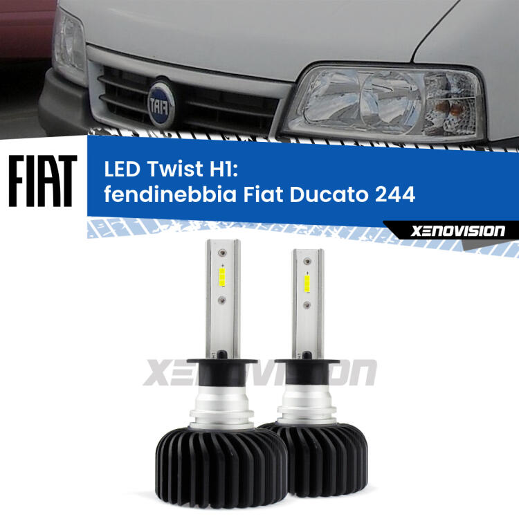 <strong>Kit fendinebbia LED</strong> H1 per <strong>Fiat Ducato</strong> 244 2002 - 2006. Compatte, impermeabili, senza ventola: praticamente indistruttibili. Top Quality.