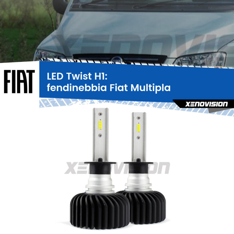 <strong>Kit fendinebbia LED</strong> H1 per <strong>Fiat Multipla</strong>  1999 - 2010. Compatte, impermeabili, senza ventola: praticamente indistruttibili. Top Quality.