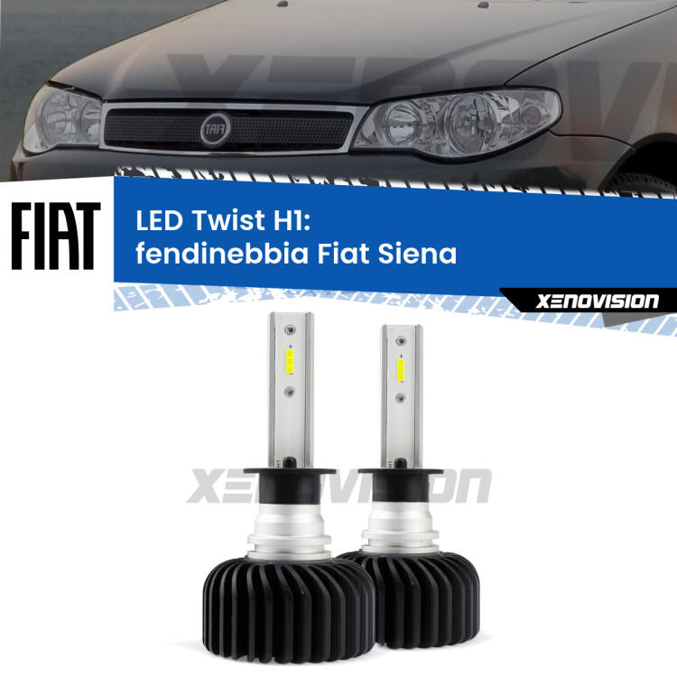 <strong>Kit fendinebbia LED</strong> H1 per <strong>Fiat Siena</strong>  1996 - 2012. Compatte, impermeabili, senza ventola: praticamente indistruttibili. Top Quality.