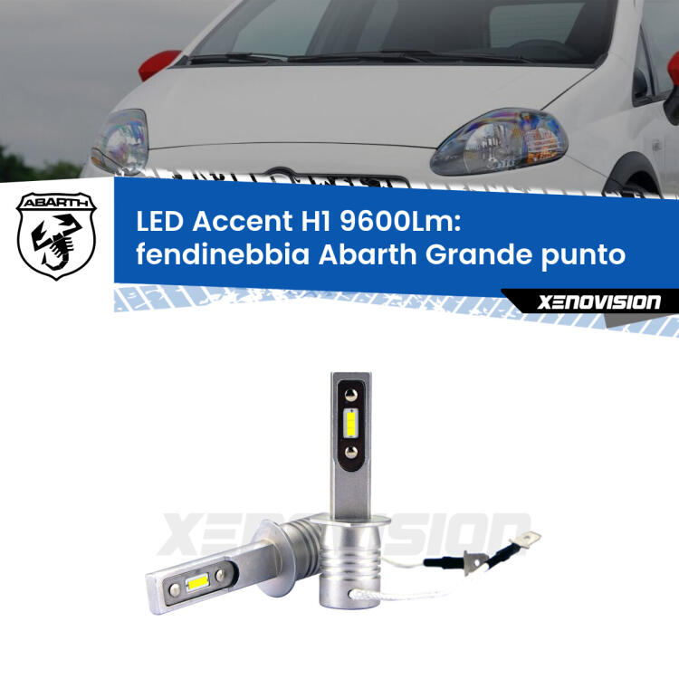 <strong>Kit LED Fendinebbia per Abarth Grande punto</strong>  2007 - 2010.</strong> Coppia lampade <strong>H1</strong> senza ventola e ultracompatte per installazioni in fari senza spazi.