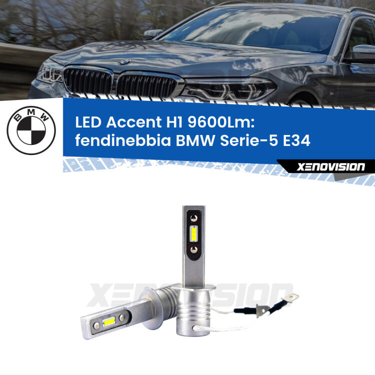 <strong>Kit LED Fendinebbia per BMW Serie-5</strong> E34 1988 - 1995.</strong> Coppia lampade <strong>H1</strong> senza ventola e ultracompatte per installazioni in fari senza spazi.