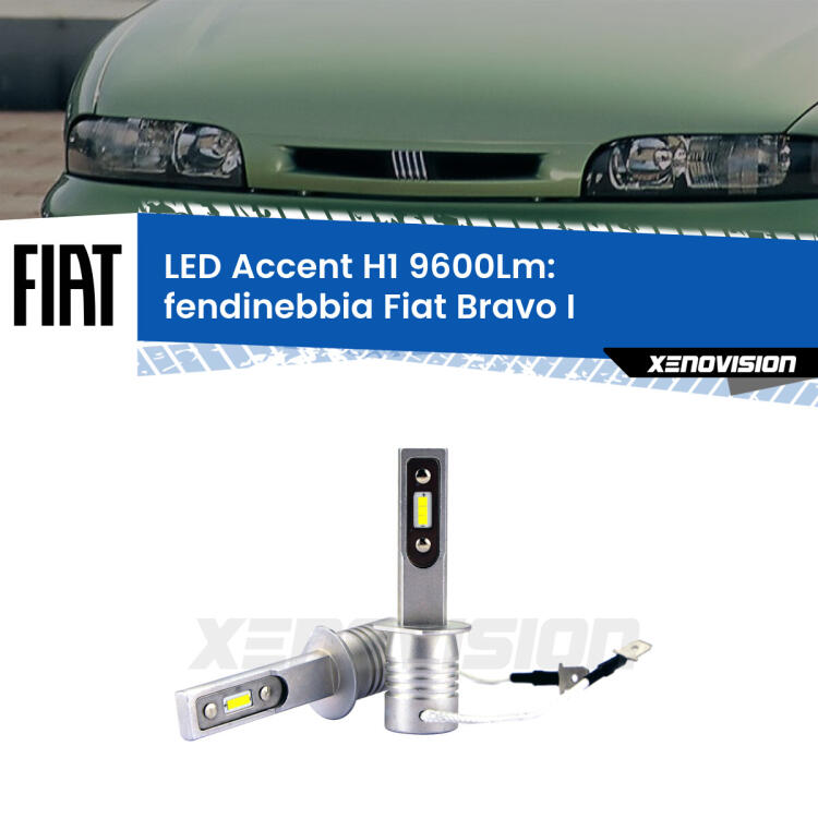 <strong>Kit LED Fendinebbia per Fiat Bravo I</strong>  1995 - 2001.</strong> Coppia lampade <strong>H1</strong> senza ventola e ultracompatte per installazioni in fari senza spazi.