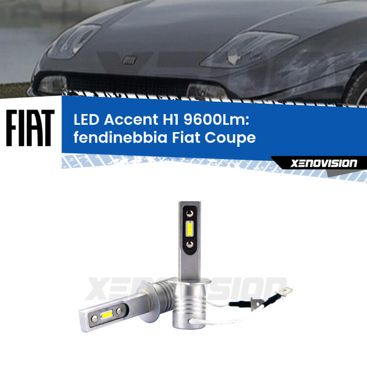 <strong>Kit LED Fendinebbia per Fiat Coupe</strong>  1993 - 2000.</strong> Coppia lampade <strong>H1</strong> senza ventola e ultracompatte per installazioni in fari senza spazi.
