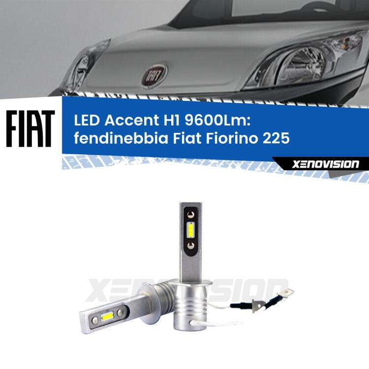 <strong>Kit LED Fendinebbia per Fiat Fiorino</strong> 225 2008 - 2021.</strong> Coppia lampade <strong>H1</strong> senza ventola e ultracompatte per installazioni in fari senza spazi.