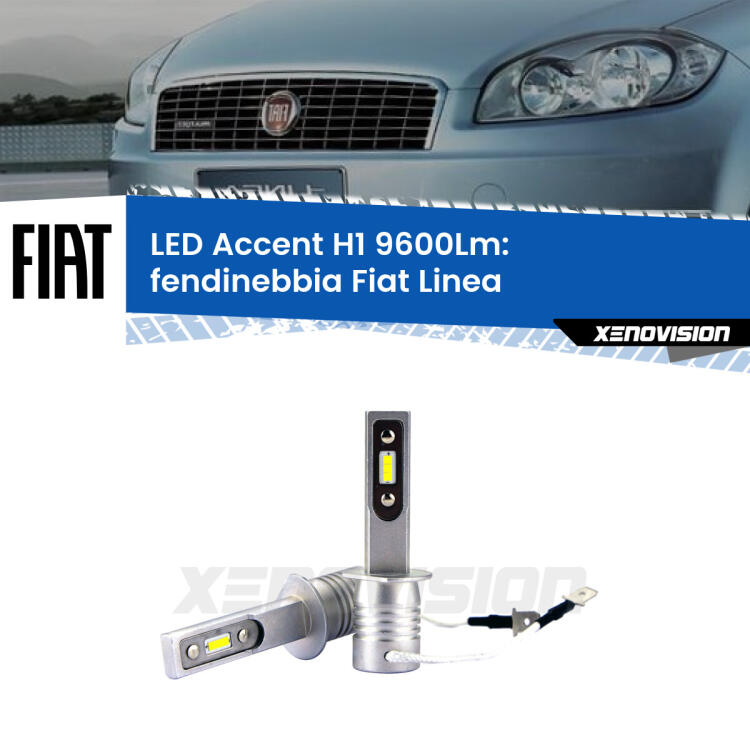 <strong>Kit LED Fendinebbia per Fiat Linea</strong>  2007 - 2018.</strong> Coppia lampade <strong>H1</strong> senza ventola e ultracompatte per installazioni in fari senza spazi.