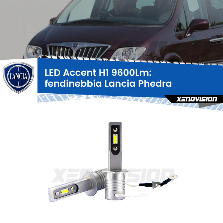 <strong>Kit LED Fendinebbia per Lancia Phedra</strong>  2002 - 2010.</strong> Coppia lampade <strong>H1</strong> senza ventola e ultracompatte per installazioni in fari senza spazi.