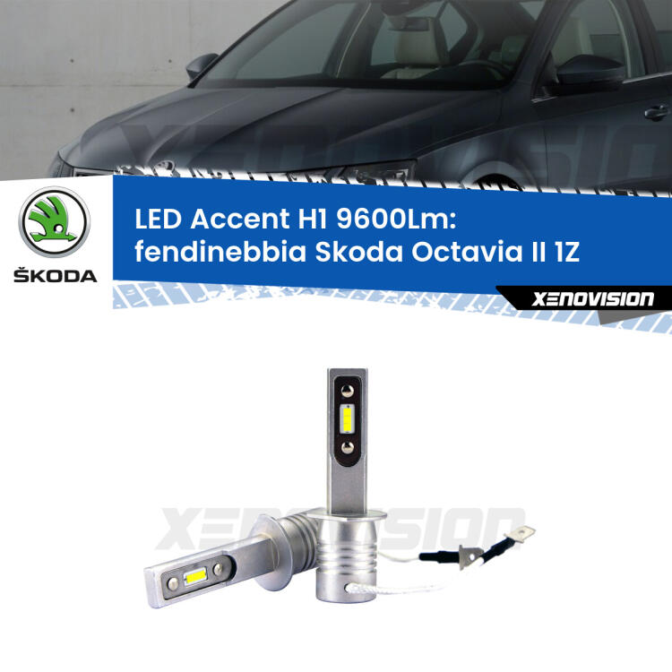 <strong>Kit LED Fendinebbia per Skoda Octavia II</strong> 1Z 2004 - 2008.</strong> Coppia lampade <strong>H1</strong> senza ventola e ultracompatte per installazioni in fari senza spazi.