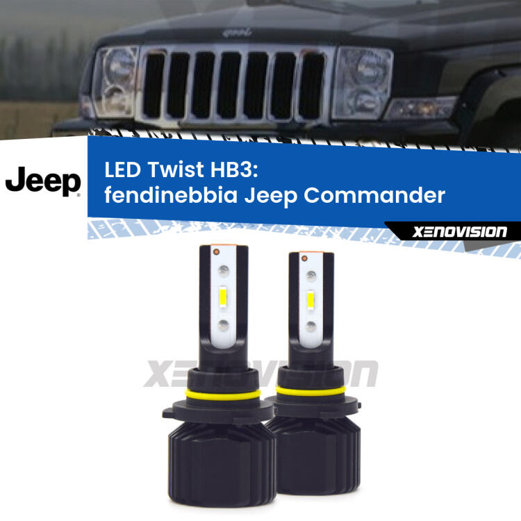 <strong>Kit fendinebbia LED</strong> HB3 per <strong>Jeep Commander</strong>  2005 - 2010. Compatte, impermeabili, senza ventola: praticamente indistruttibili. Top Quality.