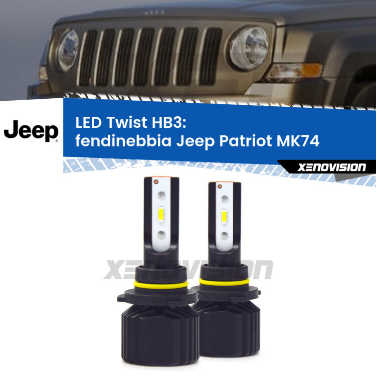 <strong>Kit fendinebbia LED</strong> HB3 per <strong>Jeep Patriot</strong> MK74 2007 - 2010. Compatte, impermeabili, senza ventola: praticamente indistruttibili. Top Quality.