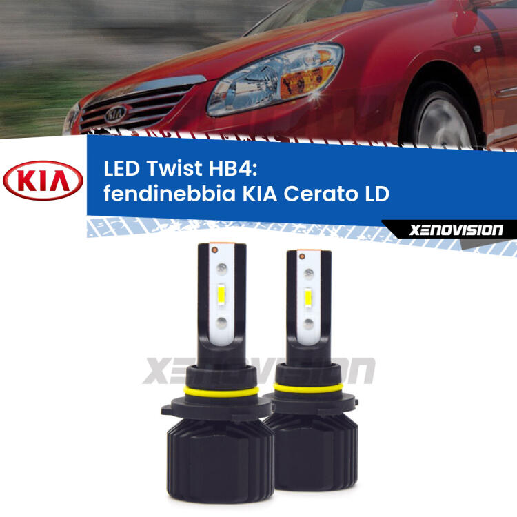 <strong>Kit fendinebbia LED</strong> HB4 per <strong>KIA Cerato</strong> LD 2003 - 2007. Compatte, impermeabili, senza ventola: praticamente indistruttibili. Top Quality.