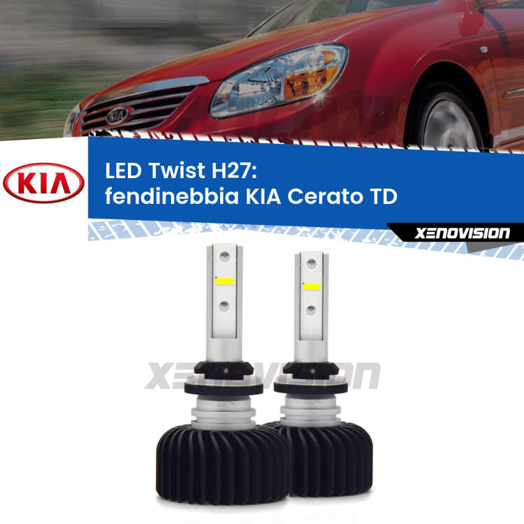 <strong>Kit fendinebbia LED</strong> H27 per <strong>KIA Cerato</strong> TD 2008 - 2011. Compatte, impermeabili, senza ventola: praticamente indistruttibili. Top Quality.