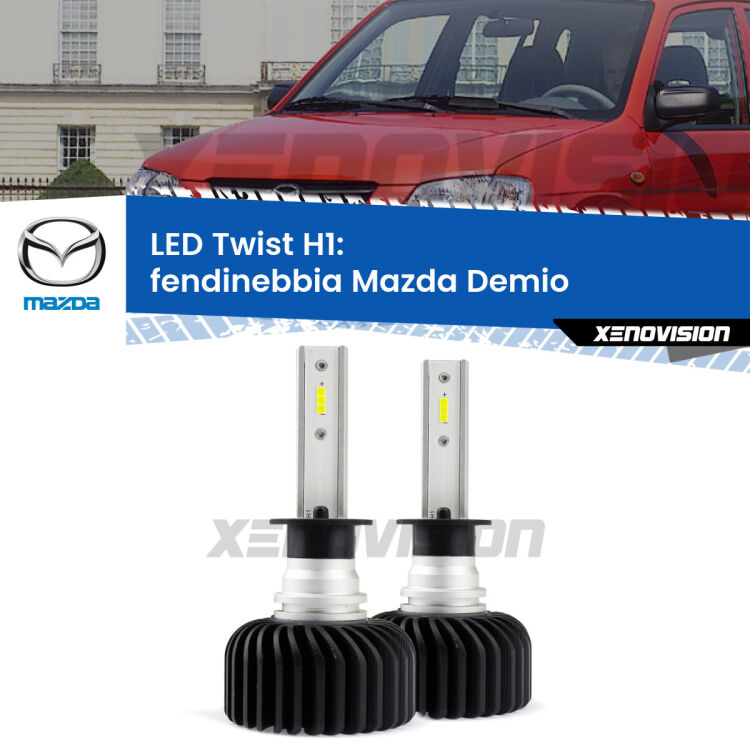 <strong>Kit fendinebbia LED</strong> H1 per <strong>Mazda Demio</strong>  1998 - 2003. Compatte, impermeabili, senza ventola: praticamente indistruttibili. Top Quality.